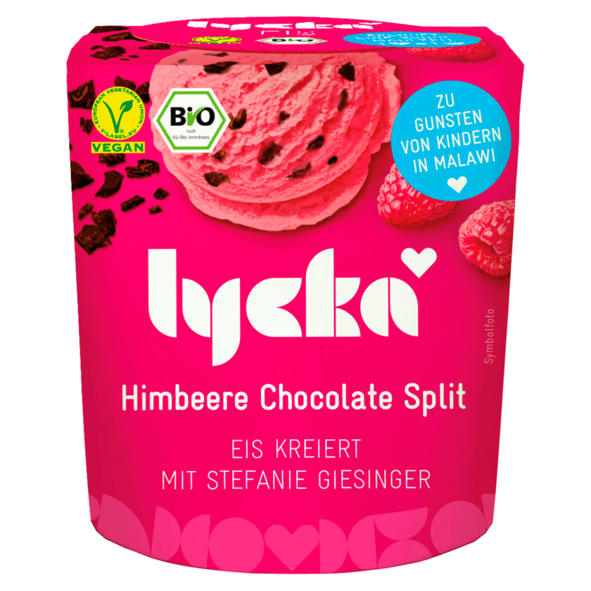 Lycka Bio Eis Himbeere Chocolate Split vegan 500ml